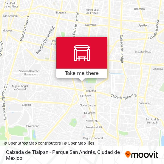 Mapa de Calzada de Tlalpan - Parque San Andrés