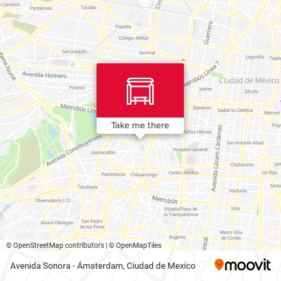 Mapa de Avenida Sonora - Ámsterdam