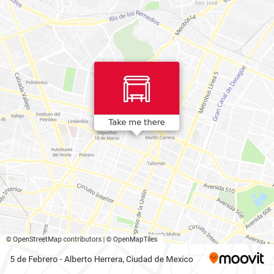 5 de Febrero - Alberto Herrera map