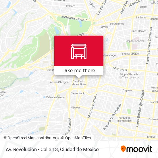 Mapa de Av. Revolución - Calle 13