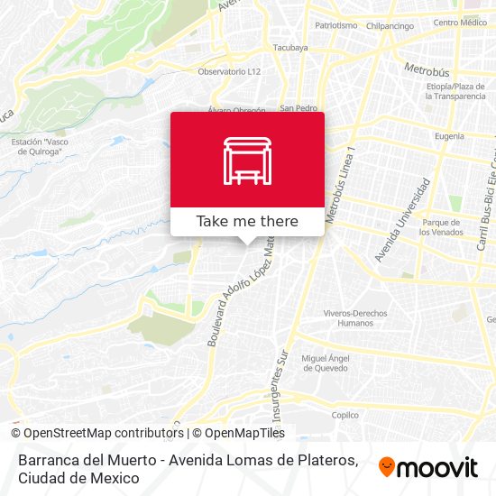 Mapa de Barranca del Muerto - Avenida Lomas de Plateros