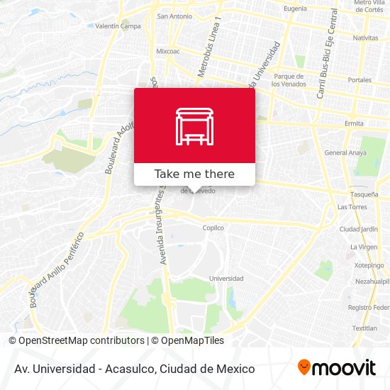 Mapa de Av. Universidad - Acasulco