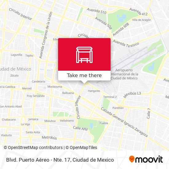 Blvd. Puerto Aéreo - Nte. 17 map