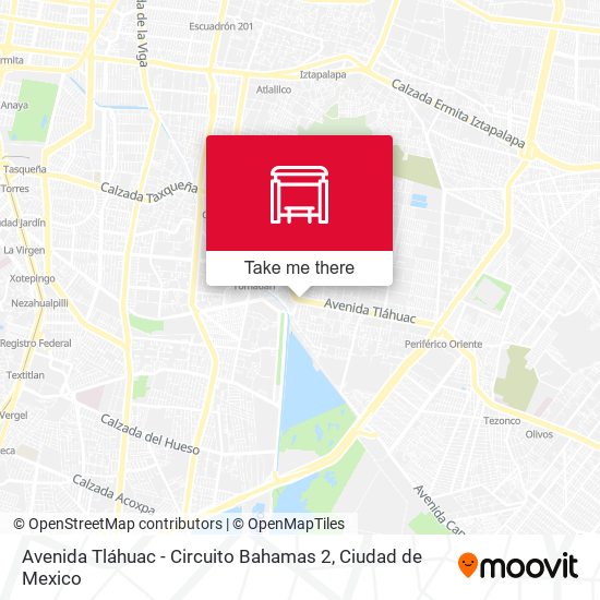 Mapa de Avenida Tláhuac - Circuito Bahamas 2