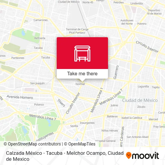 Mapa de Calzada México - Tacuba - Melchor Ocampo