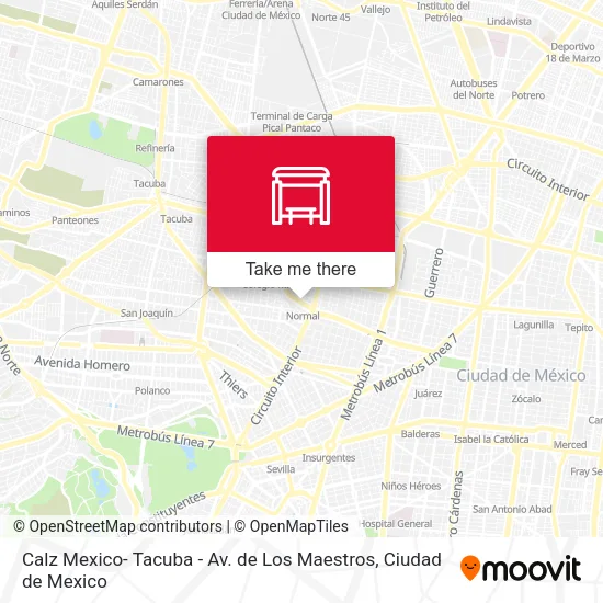 Mapa de Calz Mexico- Tacuba - Av. de Los Maestros