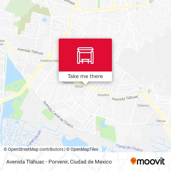 Avenida Tláhuac - Porvenir map