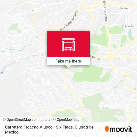Mapa de Carretera Picacho Ajusco - Six Flags