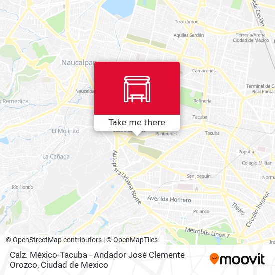 Calz. México-Tacuba - Andador José Clemente Orozco map