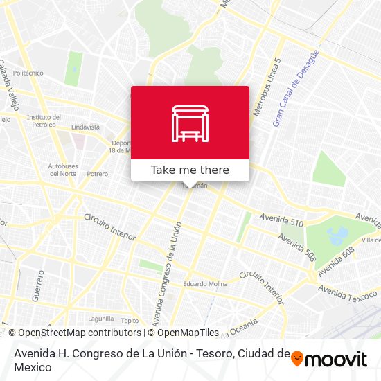 Avenida H. Congreso de La Unión - Tesoro map