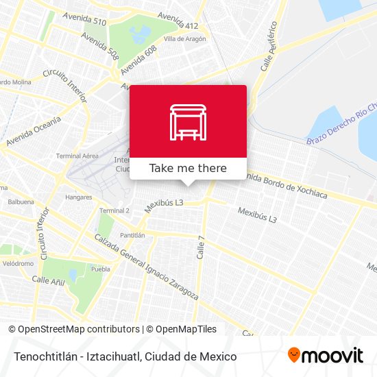 Tenochtitlán - Iztacihuatl map