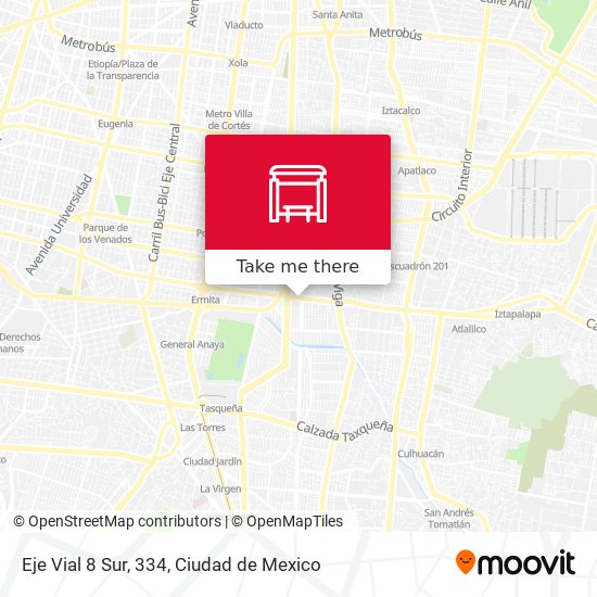 Mapa de Eje Vial 8 Sur, 334