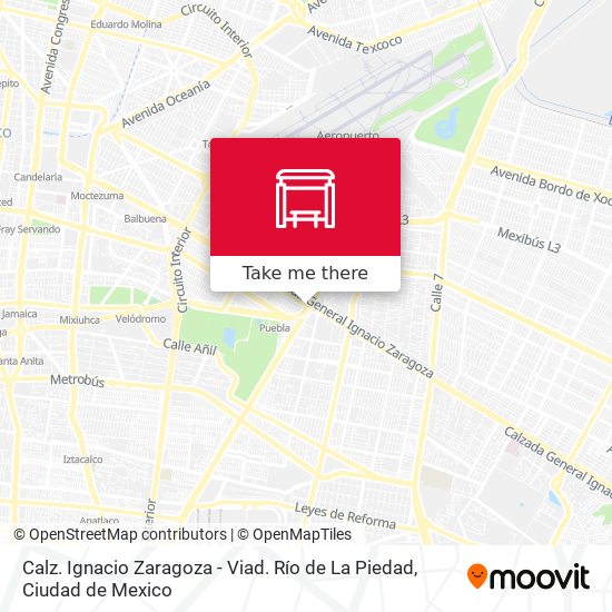 Calz. Ignacio Zaragoza - Viad. Río de La Piedad map