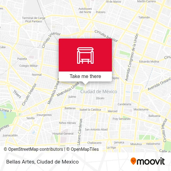 Bellas Artes map