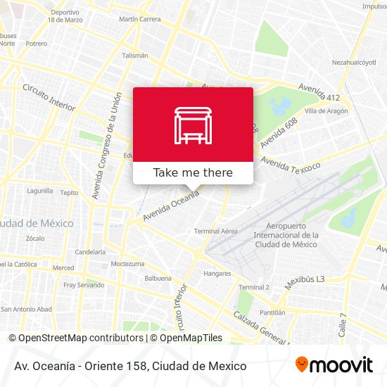 Mapa de Av. Oceanía - Oriente 158