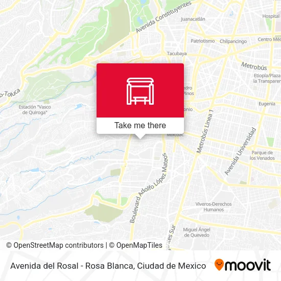 Avenida del Rosal - Rosa Blanca map