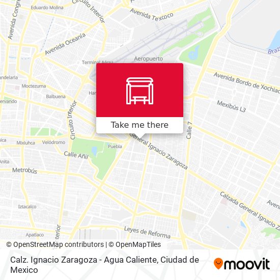 Calz. Ignacio Zaragoza - Agua Caliente map