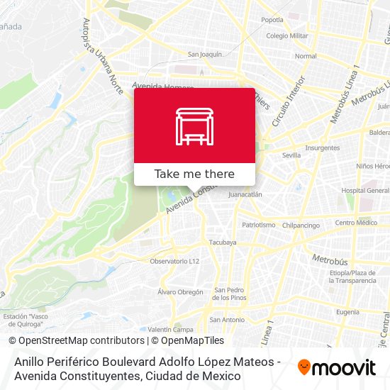 Anillo Periférico Boulevard Adolfo López Mateos - Avenida Constituyentes map