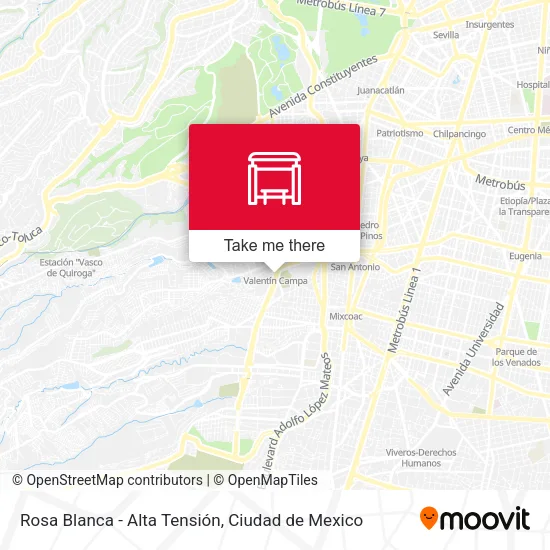 Rosa Blanca - Alta Tensión map