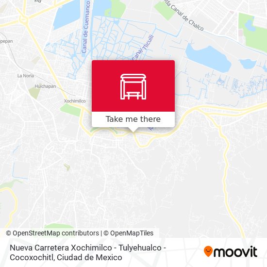 Mapa de Nueva Carretera Xochimilco - Tulyehualco  - Cocoxochitl