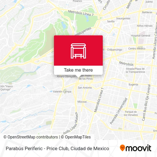 Parabús Periferic - Price Club map