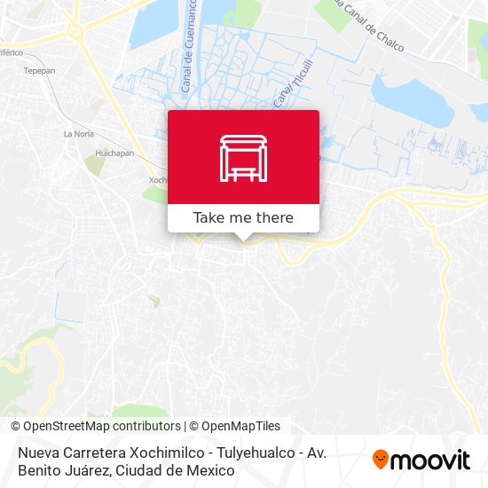 Nueva Carretera Xochimilco - Tulyehualco - Av. Benito Juárez map