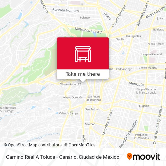 Mapa de Camino Real A Toluca - Canario