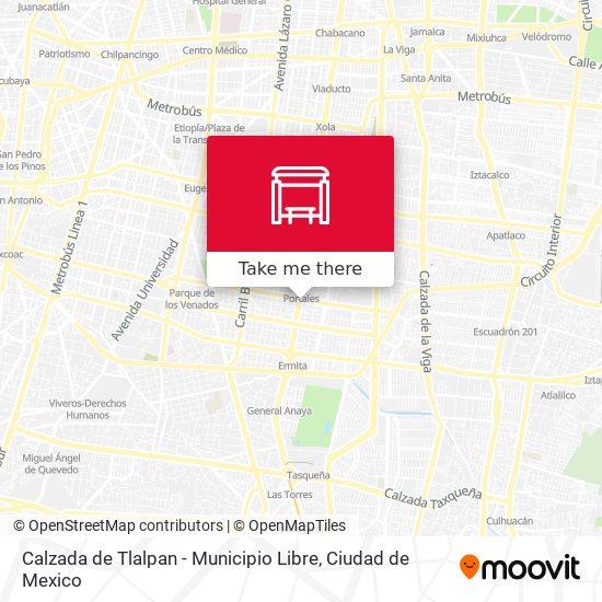 Calzada de Tlalpan - Municipio Libre map