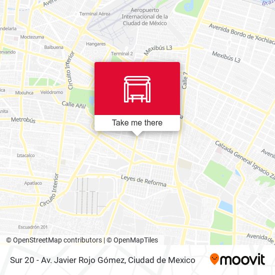 Mapa de Sur 20 - Av. Javier Rojo Gómez