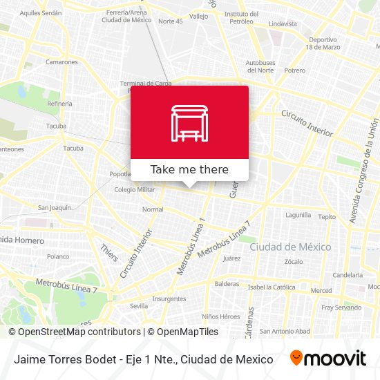 Jaime Torres Bodet - Eje 1 Nte. map