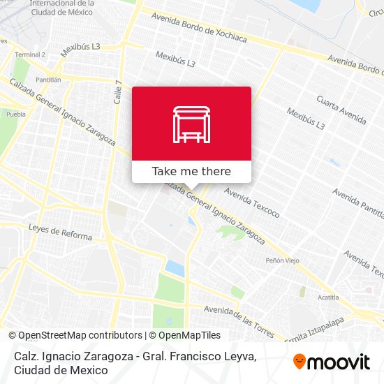 Calz.  Ignacio Zaragoza - Gral. Francisco Leyva map