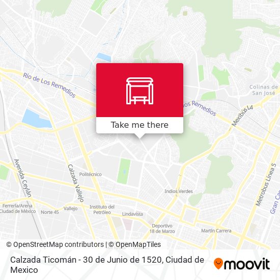 Calzada Ticomán - 30 de Junio de 1520 map