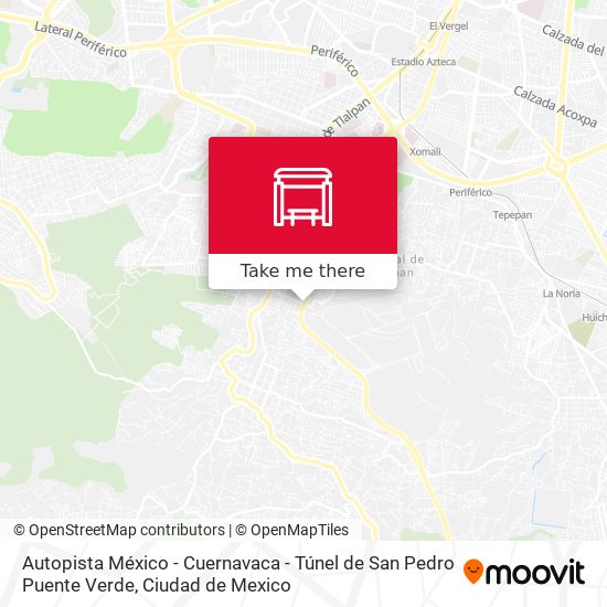 Autopista México - Cuernavaca - Túnel de San Pedro Puente Verde map