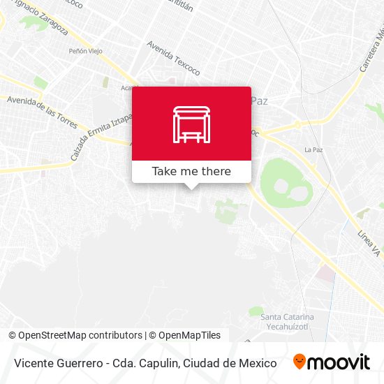 Vicente Guerrero - Cda. Capulin map