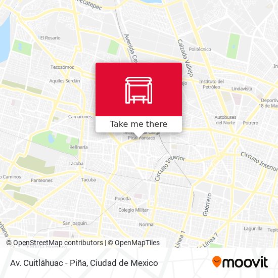 Av. Cuitláhuac - Piña map