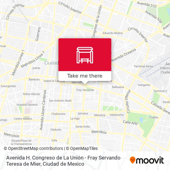 Avenida H. Congreso de La Unión - Fray Servando Teresa de Mier map