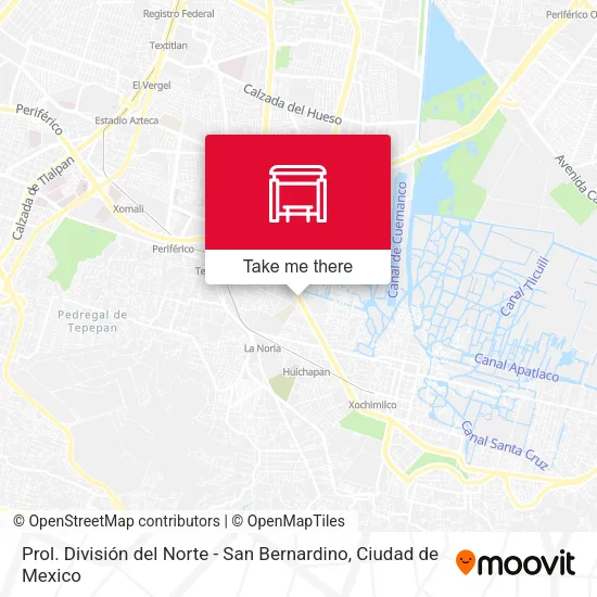 Prol. División del Norte - San Bernardino map