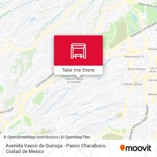 Avenida Vasco de Quiroga - Pasco Chacabuco map
