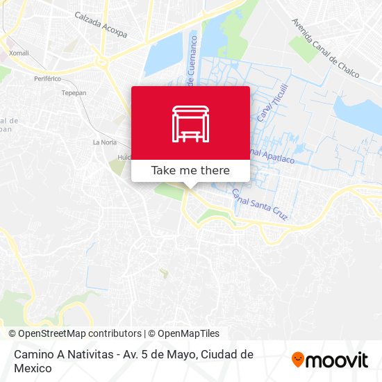 Camino A Nativitas - Av. 5 de Mayo map
