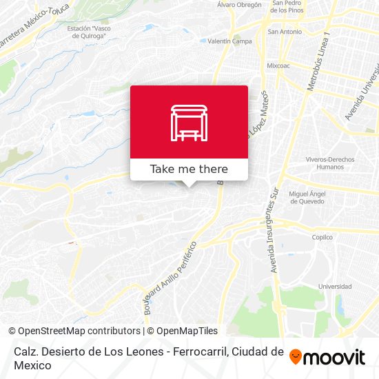 Calz. Desierto de Los Leones - Ferrocarril map