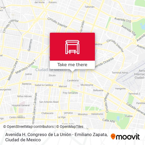 Avenida H. Congreso de La Unión - Emiliano Zapata map