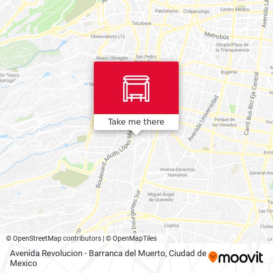 Avenida Revolucion - Barranca del Muerto map