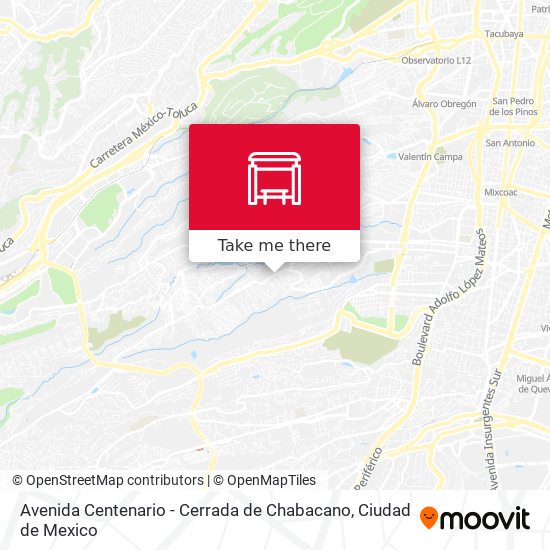 Avenida Centenario - Cerrada de Chabacano map