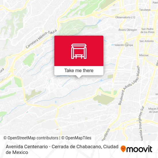 Avenida Centenario - Cerrada de Chabacano map