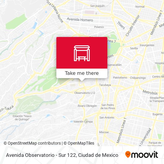 Avenida Observatorio - Sur 122 map