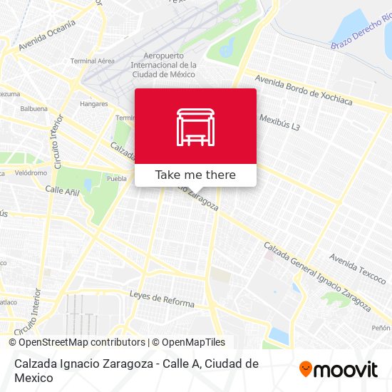 Calzada Ignacio Zaragoza - Calle A map