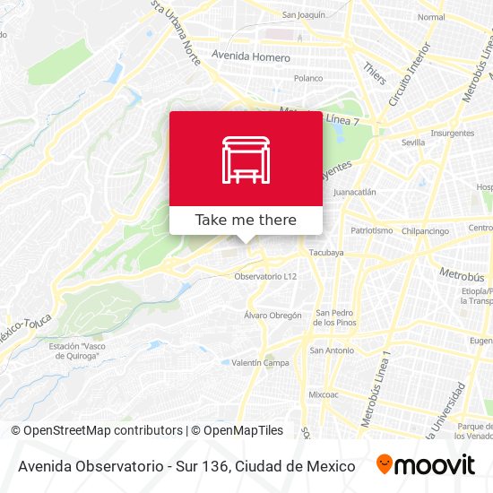 Avenida Observatorio - Sur 136 map