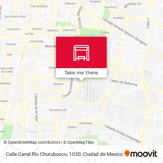 Calle Canal Río Churubusco, 1030 map