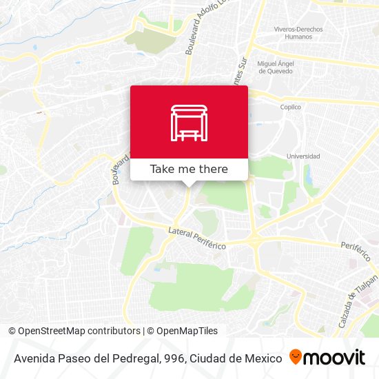 Avenida Paseo del Pedregal, 996 map