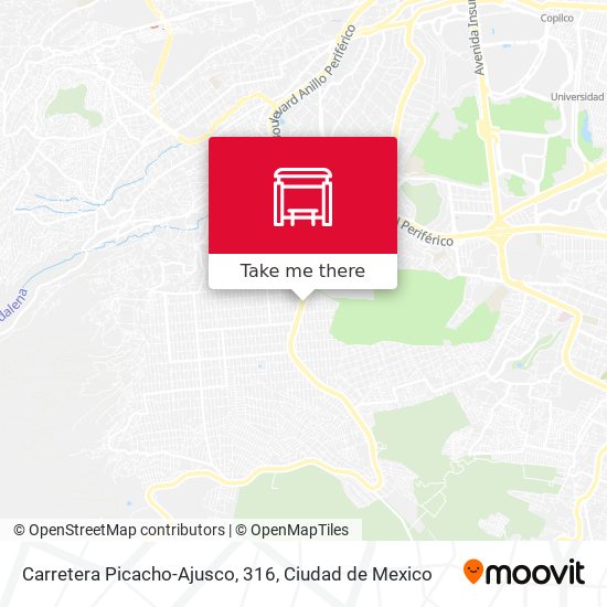 Mapa de Carretera Picacho-Ajusco, 316